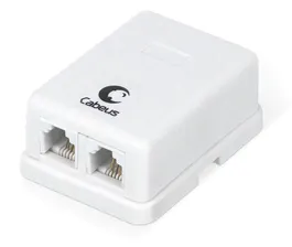 Розетка телефонная RJ-12(6P4C), двойная, внешняя, белая