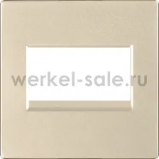 Интернет розетка двойная 5 категории RJ-45 Werkel, белый + Накладка для двойной розетки Еthernet RJ-45 Werkel, шампань